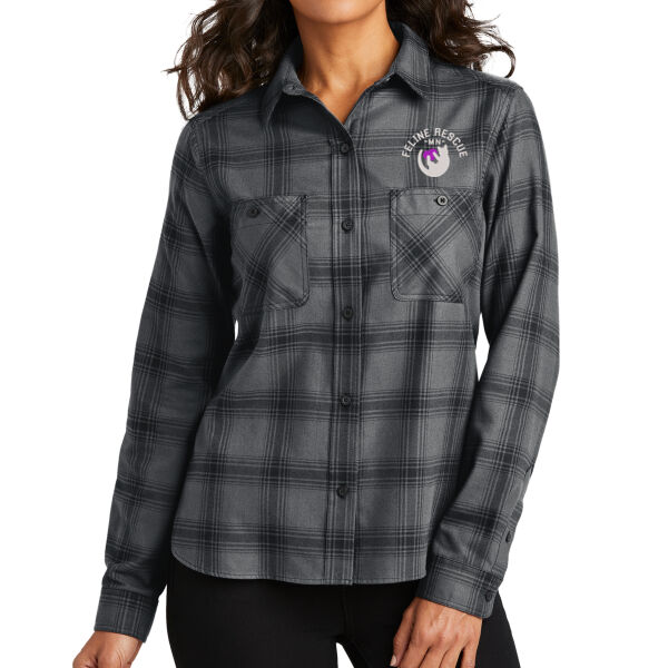 Port Authority® Ladies Plaid Flannel Shirt - Embroidered Logo Thumbnail