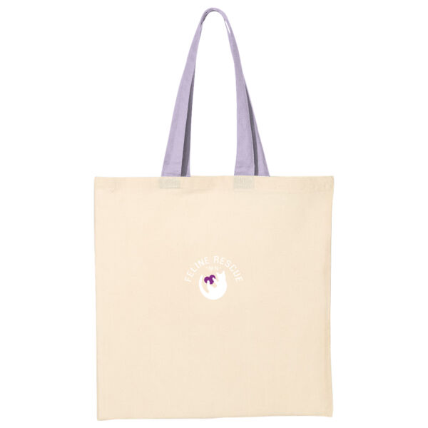 Q-Tees - Economical Tote with Contrast-Color Handles - Printed Logo Thumbnail