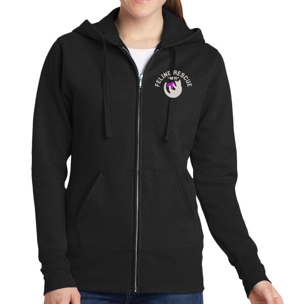 Port & Co - Women's Core Fleece Full-Zip Hooded Sweatshirt - Embroidered Logo Thumbnail